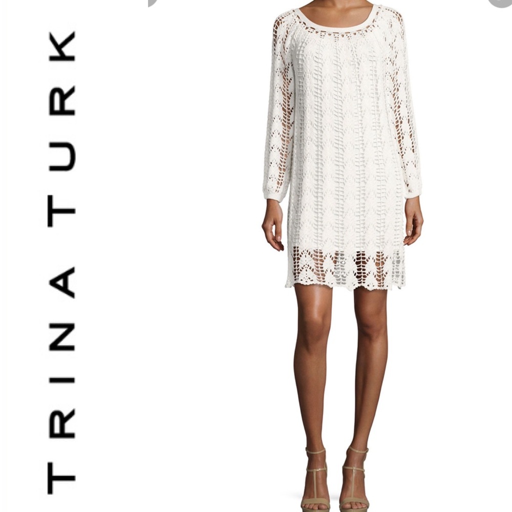 Trina Turk White Sur Sweater Dress, XS